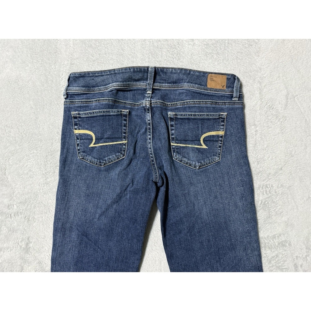 American Eagle Jeans Womens 8 Long Blue Medium Wash Slim Boot Low Rise 30x27.5 - Picture 8 of 9